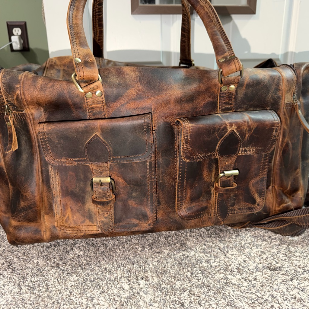 Large Vintage Leather Men's Bag